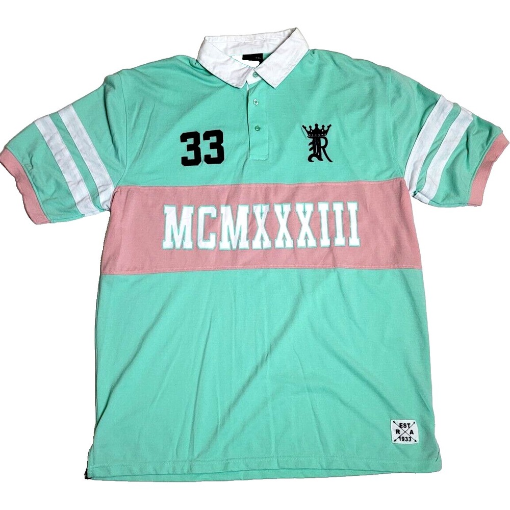 RED APE POLO SHIRT ADULT 2XL MULTI COLOR LOGO CASUAL LIGHTWEIGHT‎ PREPPY MEN